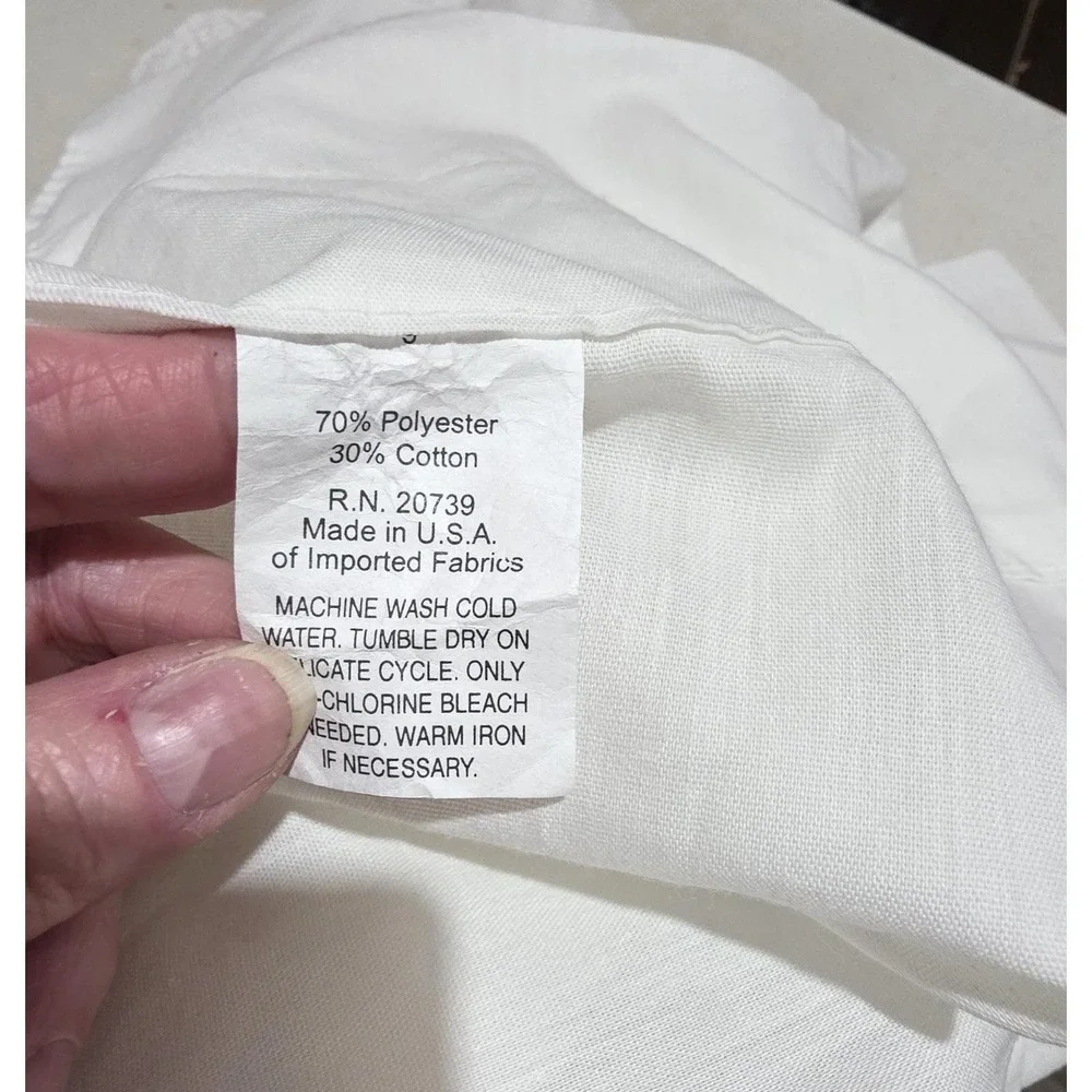 Vintage White Ruffled Priscilla Curtains 45 x 76 Cottage Farmhouse 70/30 Pair